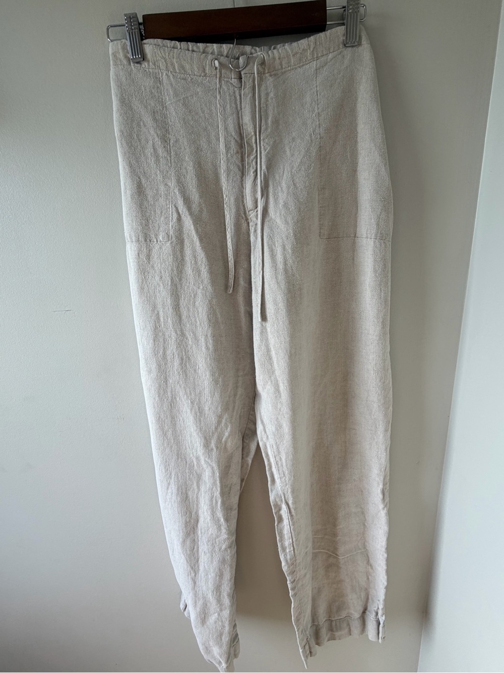 GAP Factory| 100% Linen Pull-On Pants | Size 16 | Oatmeal Beige | Relaxed Fit - Picture 2 of 5